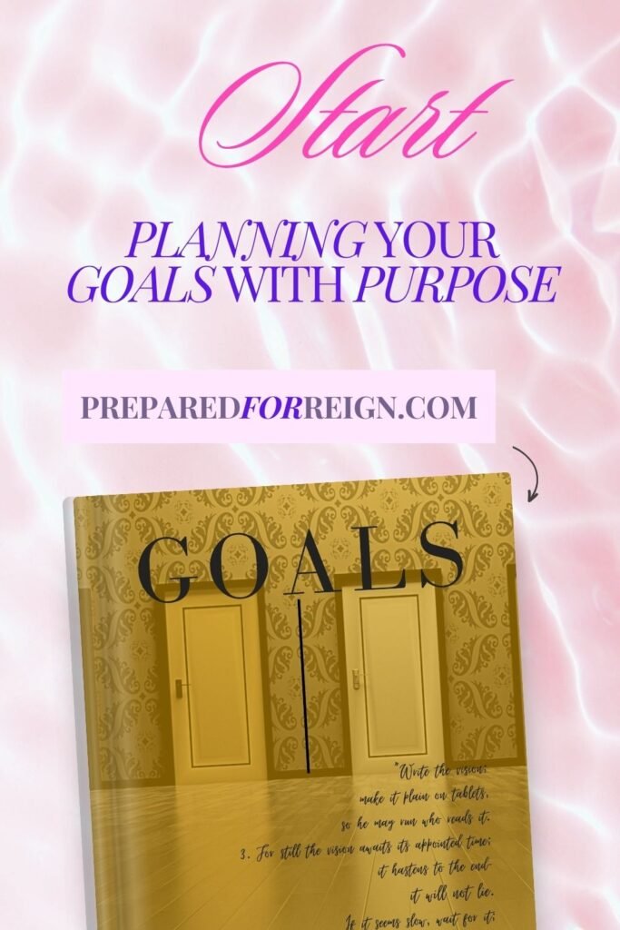 Cover of the book 'Are You Prepared for Reign?' by Renèe Bhagwandeen, featuring a vibrant, inspiring design that reflects the book's focus on goal planning, legacy building, and personal growth. The cover showcases elements like a crown, symbolic of empowerment and purpose, set against a backdrop of rich, earthy tones with gold accents, emphasizing the book’s faith-based content and motivational purpose."